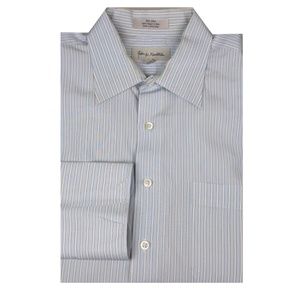 John W. Nordstrom Blue White Stripe Dress Shirt